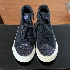 Girls black high top Keds